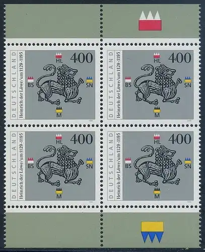 BUND 1995 Michel-Nummer 1805 postfrisch BLOCK RÄNDER oben/unten