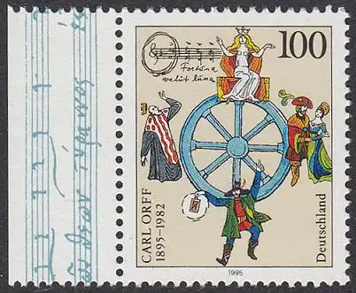 BUND 1995 Michel-Nummer 1806 postfrisch EINZELMARKE RAND links