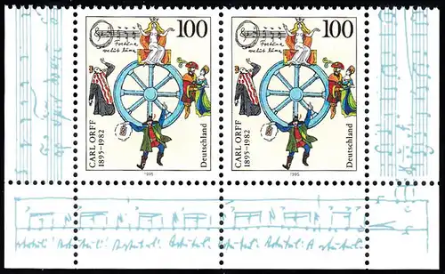 BUND 1995 Michel-Nummer 1806 postfrisch horiz.PAAR ECKRÄNDER unten rechts/unten links