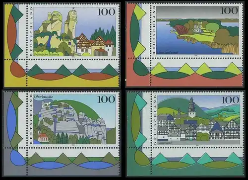 BUND 1995 Michel-Nummer 1807-1810 postfrisch SATZ(4) EINZELMARKEN ECKRÄNDER unten links