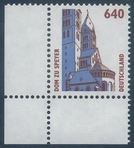 BUND 1995 Michel-Nummer 1811 postfrisch EINZELMARKE ECKRAND unten links