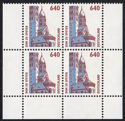 BUND 1995 Michel-Nummer 1811 postfrisch BLOCK ECKRÄNDER unten rechts/unten links