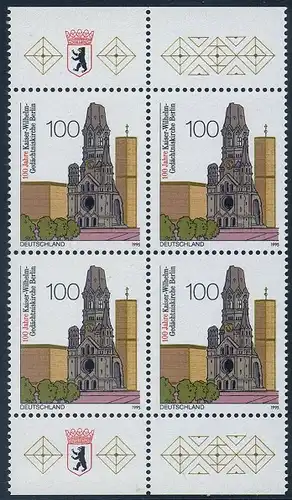 BUND 1995 Michel-Nummer 1812 postfrisch BLOCK RÄNDER oben/unten