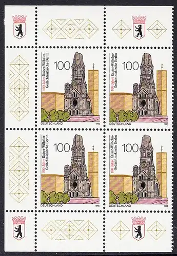 BUND 1995 Michel-Nummer 1812 postfrisch BLOCK ECKRÄNDER oben links/unten links