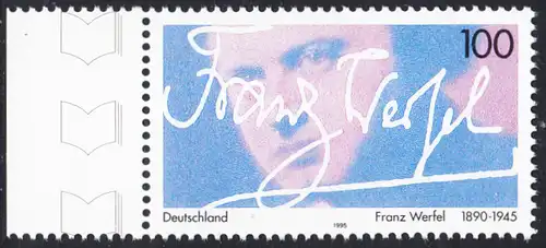BUND 1995 Michel-Nummer 1813 postfrisch EINZELMARKE RAND links (a)