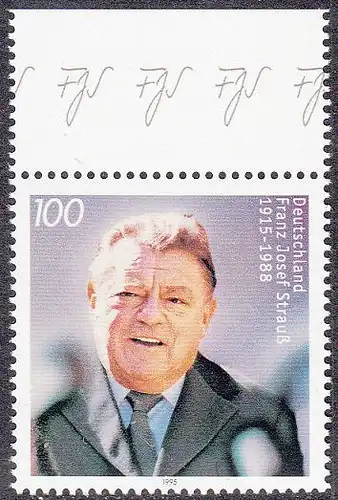 BUND 1995 Michel-Nummer 1818 postfrisch EINZELMARKE RAND oben