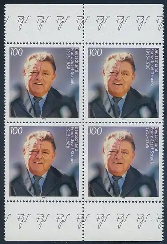 BUND 1995 Michel-Nummer 1818 postfrisch BLOCK RÄNDER oben/unten