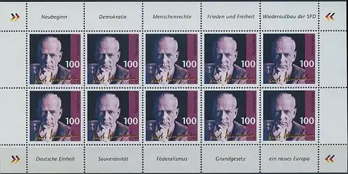 BUND 1995 Michel-Nummer 1824 postfrisch BOGEN(10)