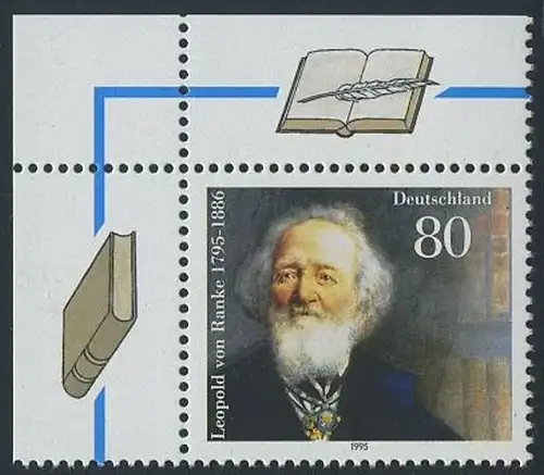 BUND 1995 Michel-Nummer 1826 postfrisch EINZELMARKE ECKRAND oben links