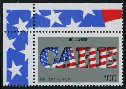 BUND 1995 Michel-Nummer 1829 postfrisch EINZELMARKE ECKRAND oben links