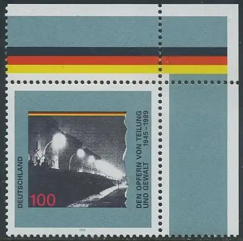 BUND 1995 Michel-Nummer 1830 postfrisch EINZELMARKE ECKRAND oben rechts