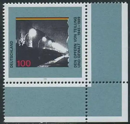 BUND 1995 Michel-Nummer 1830 postfrisch EINZELMARKE ECKRAND unten rechts