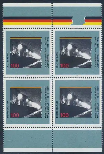 BUND 1995 Michel-Nummer 1830 postfrisch BLOCK RÄNDER oben/unten