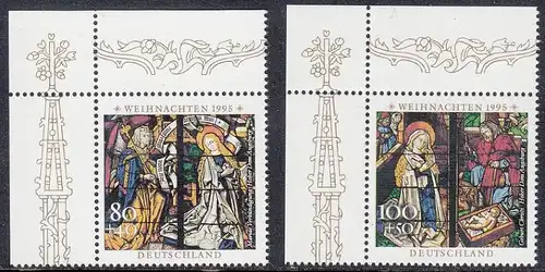BUND 1995 Michel-Nummer 1831-1832 postfrisch SATZ(2) EINZELMARKEN ECKRÄNDER oben links