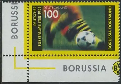 BUND 1995 Michel-Nummer 1833 postfrisch EINZELMARKE ECKRAND unten links