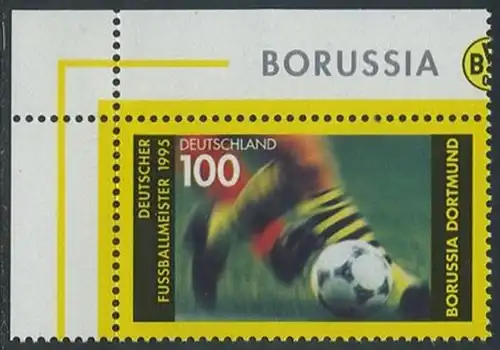 BUND 1995 Michel-Nummer 1833 postfrisch EINZELMARKE ECKRAND oben links