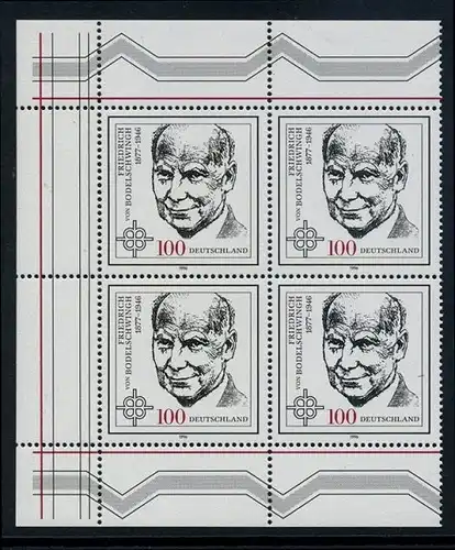 BUND 1996 Michel-Nummer 1835 postfrisch BLOCK ECKRÄNDER oben links/unten links