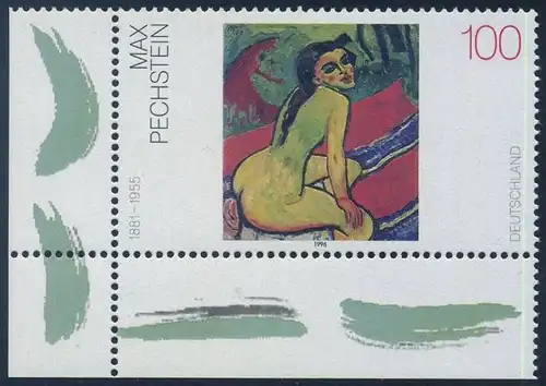 BUND 1996 Michel-Nummer 1843 postfrisch EINZELMARKE ECKRAND unten links