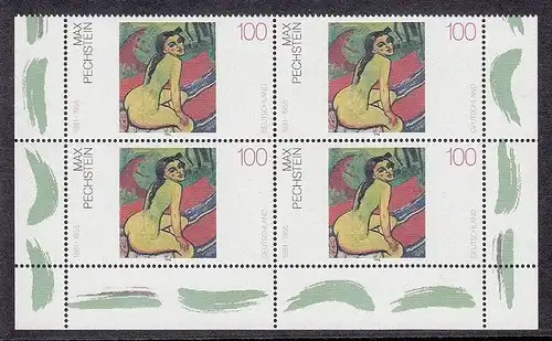 BUND 1996 Michel-Nummer 1843 postfrisch BLOCK Eckränder unten rechts/unten links