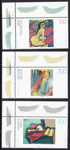BUND 1996 Michel-Nummer 1843-1845 postfrisch SATZ(3) EINZELMARKEN Eckränder oben links