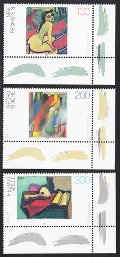 BUND 1996 Michel-Nummer 1843-1845 postfrisch SATZ(3) EINZELMARKEN Eckränder unten rechts