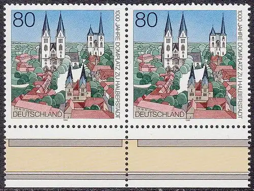 BUND 1996 Michel-Nummer 1846 postfrisch horiz.PAAR RAND unten