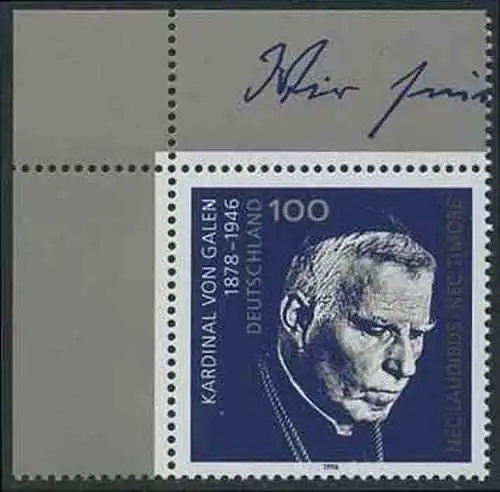 BUND 1996 Michel-Nummer 1848 postfrisch EINZELMARKE ECKRAND oben links