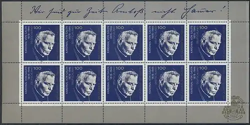 BUND 1996 Michel-Nummer 1848 postfrisch BOGEN(10)