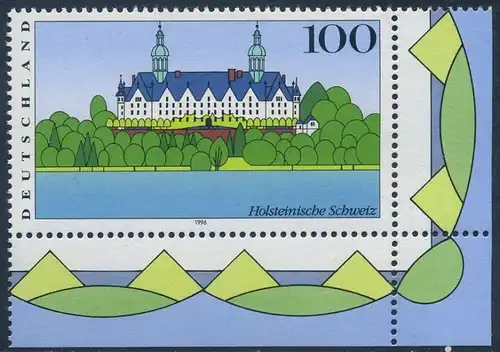 BUND 1996 Michel-Nummer 1849 postfrisch EINZELMARKE ECKRAND unten rechts