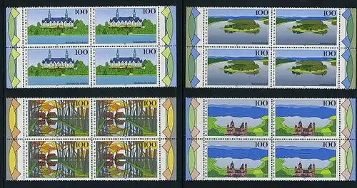BUND 1996 Michel-Nummer 1849-1852 postfrisch SATZ(4) BLÖCKE RÄNDER rechts/links