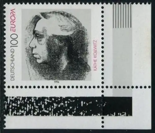 BUND 1996 Michel-Nummer 1855 postfrisch EINZELMARKE ECKRAND unten rechts