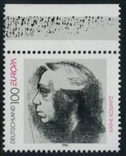 BUND 1996 Michel-Nummer 1855 postfrisch EINZELMARKE RAND oben