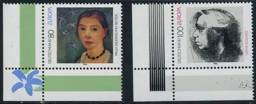 BUND 1996 Michel-Nummer 1854-1855 postfrisch SATZ(2) EINZELMARKEN ECKRÄNDER unten links