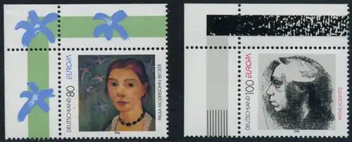 BUND 1996 Michel-Nummer 1854-1855 postfrisch SATZ(2) EINZELMARKEN ECKRÄNDER oben links