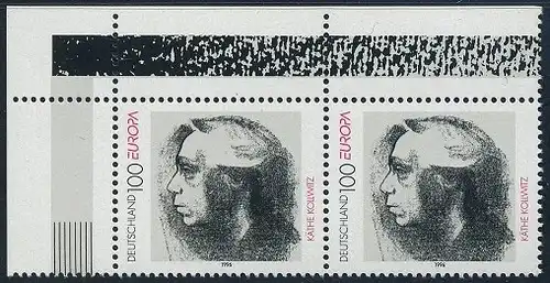 BUND 1996 Michel-Nummer 1855 postfrisch horiz.PAAR ECKRAND oben links