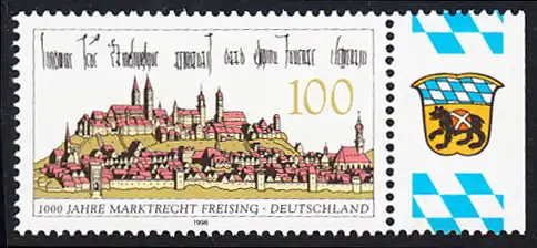 BUND 1996 Michel-Nummer 1856 postfrisch EINZELMARKE RAND rechts