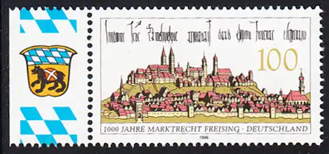 BUND 1996 Michel-Nummer 1856 postfrisch EINZELMARKE RAND links
