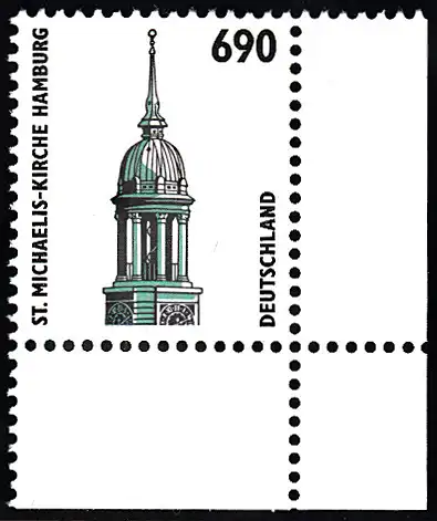 BUND 1996 Michel-Nummer 1860 postfrisch EINZELMARKE ECKRAND unten rechts
