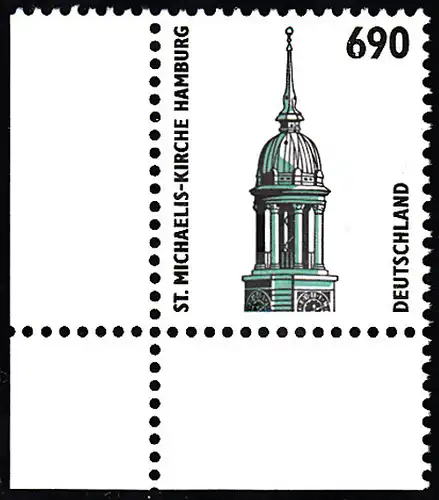 BUND 1996 Michel-Nummer 1860 postfrisch EINZELMARKE ECKRAND unten links