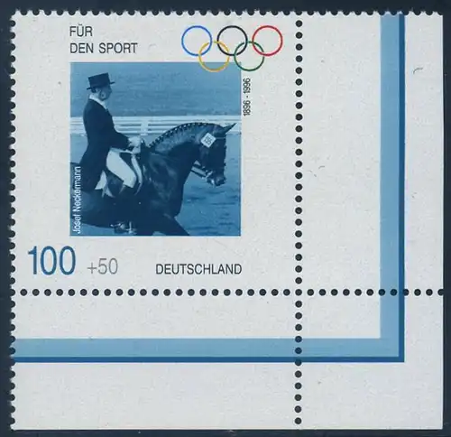 BUND 1996 Michel-Nummer 1862 postfrisch EINZELMARKE ECKRAND unten rechts