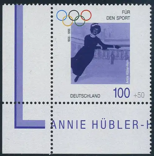 BUND 1996 Michel-Nummer 1863 postfrisch EINZELMARKE ECKRAND unten links