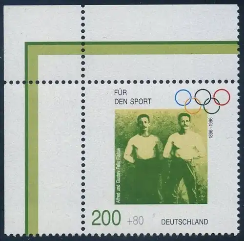 BUND 1996 Michel-Nummer 1864 postfrisch EINZELMARKE ECKRAND oben links