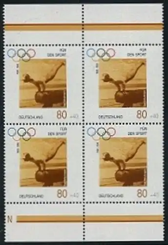 BUND 1996 Michel-Nummer 1861 postfrisch BLOCK RÄNDER oben/unten