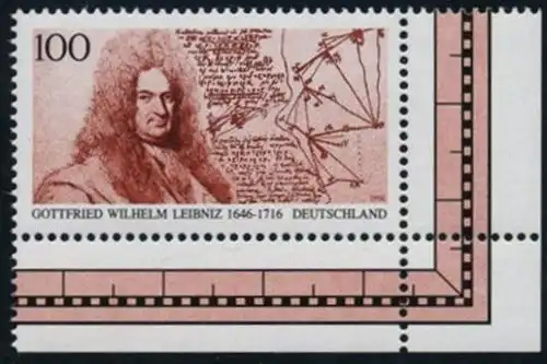 BUND 1996 Michel-Nummer 1865 postfrisch EINZELMARKE ECKRAND unten rechts