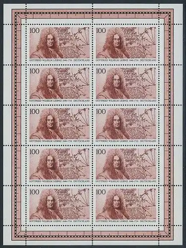 BUND 1996 Michel-Nummer 1865 postfrisch BOGEN(10)