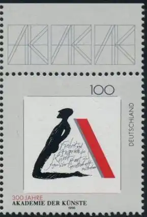 BUND 1996 Michel-Nummer 1866 postfrisch EINZELMARKE RAND oben