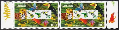 BUND 1996 Michel-Nummer 1867 postfrisch horiz.PAAR RÄNDER rechts/links (a)