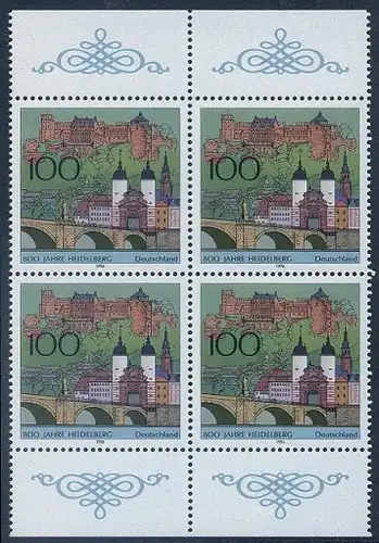 BUND 1996 Michel-Nummer 1868 postfrisch BLOCK RÄNDER oben/unten