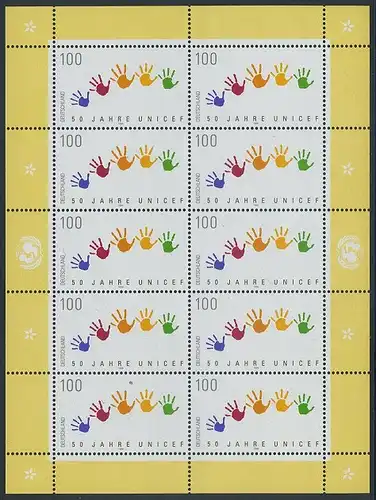 BUND 1996 Michel-Nummer 1869 postfrisch BOGEN(10)