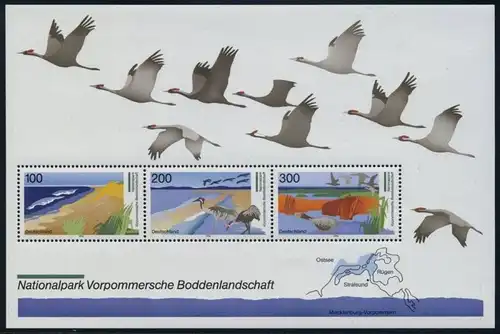 BUND 1996 Michel-Nummer 1871-1873 postfrisch BOGEN(3) -Blockausgabe 36-